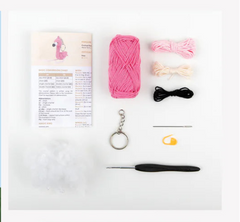Flo the Flamingo Mini Amigurumi Keyring Kit