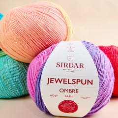 Sirdar Jewelspun Ombre Aran Pattern 10920 - Colour Go Round Sweater