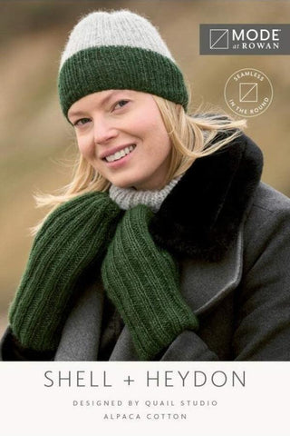 MODE at Rowan Alpaca Cotton Pattern MIP6 - Shell Mittens & Heydon Hat by Quail Studio