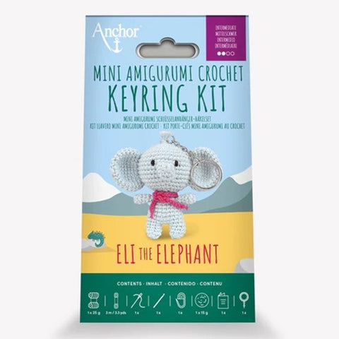Eli the Elephant Mini Amigurumi Keyring Kit