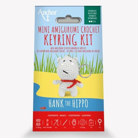 Hank the Hippo Mini Amigurumi Keyring Kit