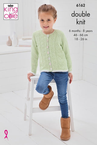 King Cole Cottonsmooth DK Pattern 6162 - Sweater and Cardigan