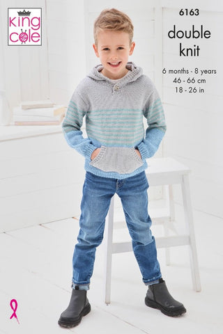 King Cole Cottonsmooth DK Pattern 6163 - Sweater and Hoodie