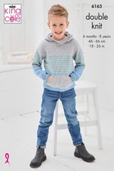 King Cole Cottonsmooth DK Pattern 6163 - Sweater and Hoodie