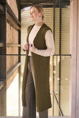 MODE at Rowan Chunky Wool Pattern MIP19 - Southwood Sleeveless Coat & Salle Snood by Quail Studio