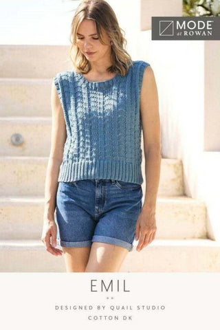 MODE at Rowan Cotton DK Pattern MIP43 - Emil Sleeveless Jumper by Quail Studio