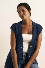 MODE at Rowan Cotton DK Pattern MIP51 - Lisbet Waistcoat by Quail Studio