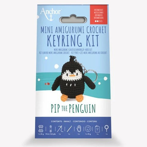 Pip the Penguin Mini Amigurumi Keyring Kit