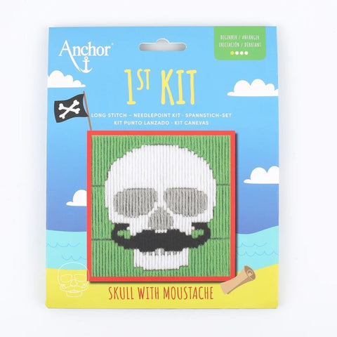 1st Kit - Long Stitch - Skull with Moustache