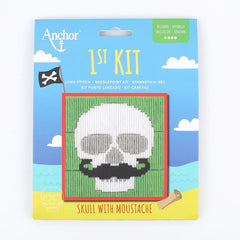 1st Kit - Long Stitch - Skull with Moustache