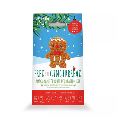 Fred the Gingerbread Amigurumi Crochet Decoration Kit