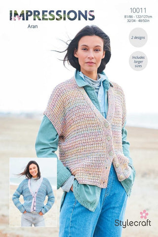 Stylecraft Impressions Aran Pattern 10011 - Cardigan & Waistcoat