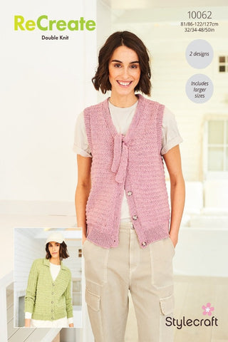 Stylecraft ReCreate DK Pattern 10062 - Cardigan & Waistcoat