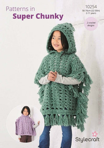 Stylecraft Cloudlike Super Chunky Pattern 10254 - Crochet Ponchos
