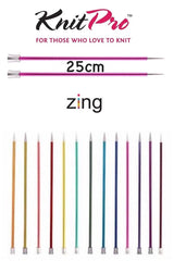 Knitpro Zing Single Pointed Knitting Needles - 25cm