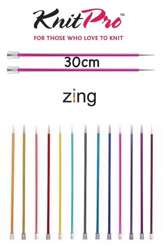 Knitpro Zing Single Pointed Knitting Needles - 30cm