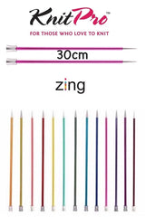 Knitpro Zing Single Pointed Knitting Needles - 30cm