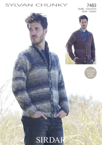 Sirdar Sylvan Chunky Pattern 7483 - V Neck & Shawl Collared Cardigan - REDUCED - NOW €1.00