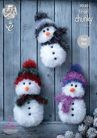 King Cole Tinsel Chunky Pattern 9030 - Snowman