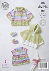 King Cole Cherish & Cherished DK Pattern 5084 - Capes, Top & Bootees