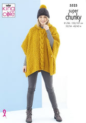 King Cole Timeless Super Chunky Pattern 5525 - Ponchos & Hat