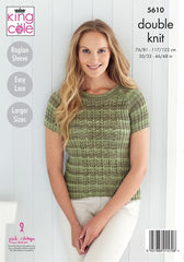 King Cole Island Beaches DK Pattern 5610 - Short Sleeved Sweater & Cardigan