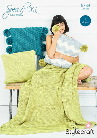 Stylecraft Special XL Super Chunky Pattern 9789 - Blanket & Cushions