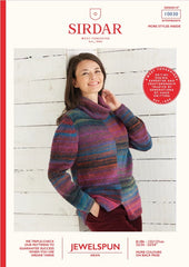 Sirdar Jewelspun Aran Pattern 10030 - 2 Tone Sweater