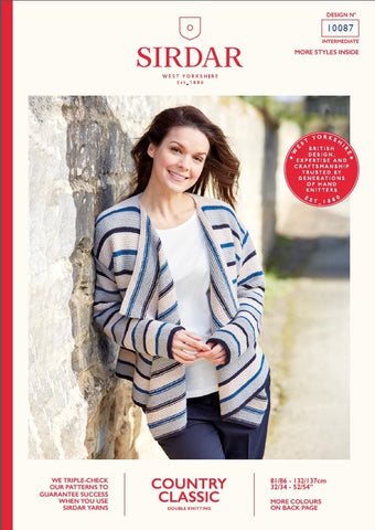Sirdar Country Classic DK Pattern 10087 - Waterfall Cardigan