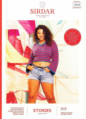 Sirdar Stories DK Pattern 10539 - "Cow Bell Sleeve" Sweater