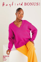 Hayfield Bonus DK Pattern 10596 - V Neck Sweater