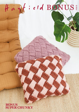 Hayfield Bonus Super Chunky Pattern 10615 - Cushion Covers