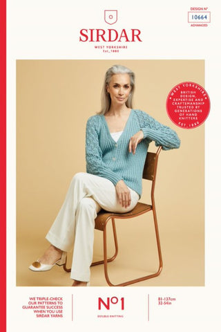 Sirdar No.1 DK Pattern 10664 - Lace Balloon Sleeve Cardi