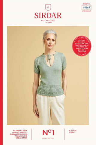 Sirdar No.1 DK Pattern 10669 - Notch Neck Top