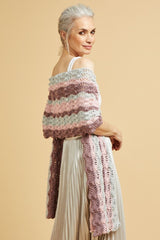 Sirdar No.1 DK Pattern 10672 - Crochet Scallop Striped Shawl