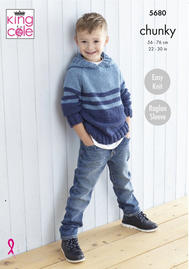 King Cole Subtle Drifter Chunky Pattern 5680 - Sweater & Hooded Sweater