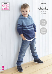 King Cole Subtle Drifter Chunky Pattern 5680 - Sweater & Hooded Sweater