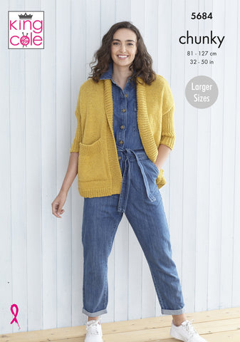 King Cole Subtle Drifter Chunky Pattern 5684 - Ladies Cardigans