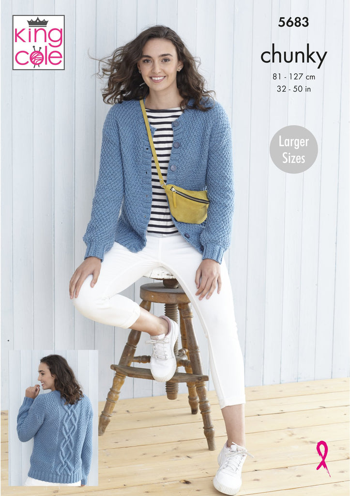 King Cole Subtle Drifter Chunky Pattern 5683 Ladies Cardigans