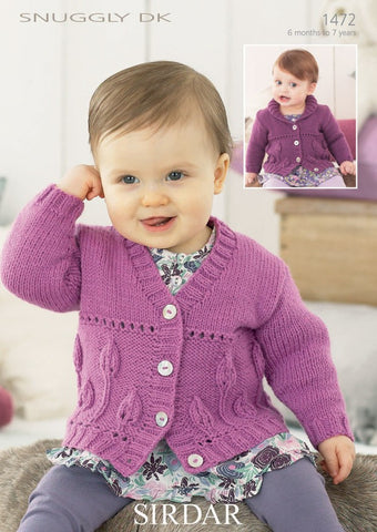 Sirdar Snuggly DK Pattern 1472 - Girl's Cardigans