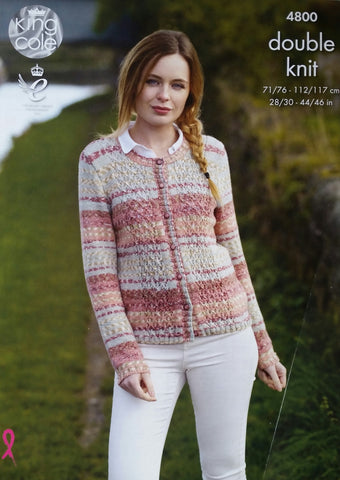 ﻿King Cole Drifter DK Pattern 4800 - Cardigans
