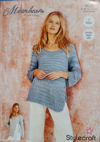 Stylecraft Moonbeam DK Pattern 9626 - Cardigan & Jumper - NOW €1.00