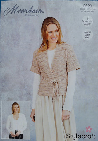 Stylecraft Moonbeam DK Crochet Pattern 9629 - Cardigans - NOW €1.00