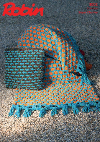 Robin Firecracker Super Chunky Pattern 3002 - Knitted Throw & Cushion Cover - NOW €1.00