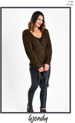 Wendy Noir Chunky Pattern 6146 - V-Neck Sweater - NOW €1.00