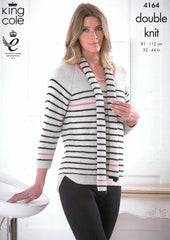 King Cole Smooth DK Pattern 4164 - Cardigan, Sweater & Scarf - NOW €1.00