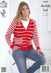 King Cole Smooth DK Pattern 4164 - Cardigan, Sweater & Scarf - NOW €1.00