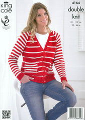 King Cole Smooth DK Pattern 4164 - Cardigan, Sweater & Scarf