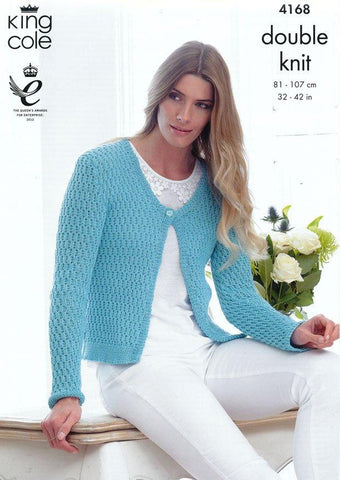 King Cole Giza Cotton DK Pattern 4168 - Cardigan & Sweater