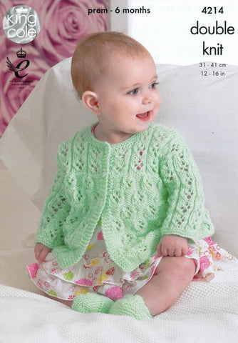 King Cole Comfort DK Pattern 4214 - Matinee Coats, Cardigan & Shoes